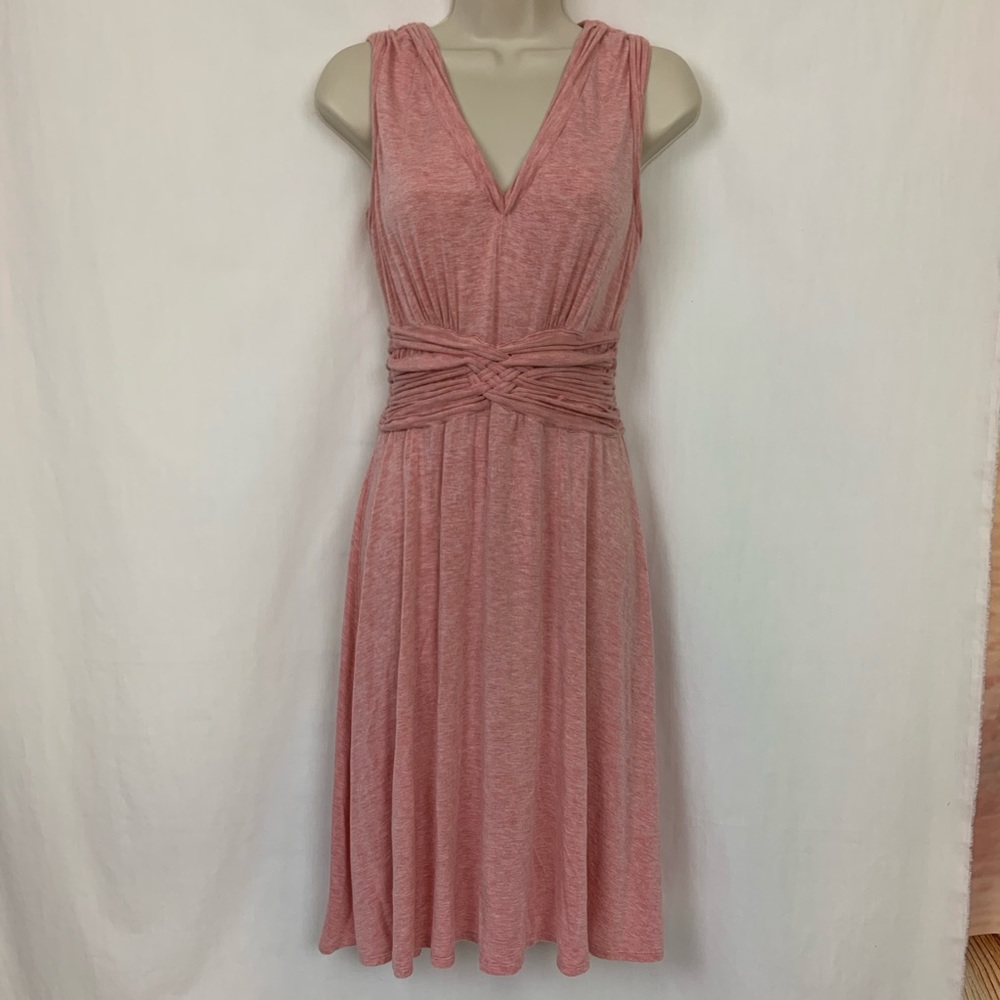 Sophie Max Pink Midi Sleeveless V Neck Dress